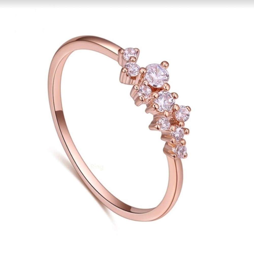 White Sapphire 18K Rose Gold Ring